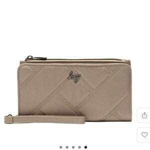 Lug Arabesque Ultra X Fabric Zip RFID Wallet. Sand color. NWT